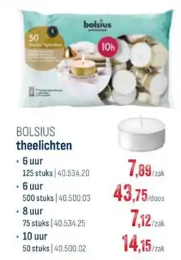 Horeca totaal Bolsius theelichten aanbieding