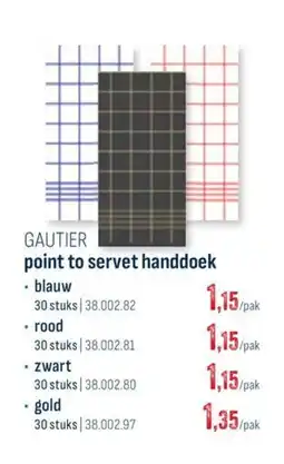 Horeca totaal Gautier point to servet handdoek aanbieding