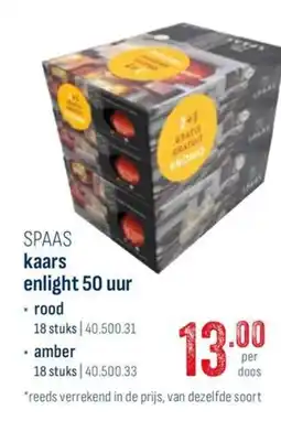 Horeca totaal Spaas kaars enlight 50 uur aanbieding