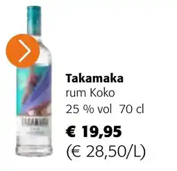 Colruyt Takamaka rum Koko 25 % vol aanbieding