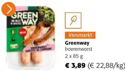 Colruyt Greenway boerenworst aanbieding