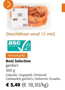 Colruyt Boni Selection gamba's aanbieding