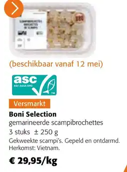 Colruyt Boni Selection gemarineerde scampibrochettes aanbieding