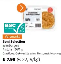Colruyt Boni Selection zalmburgers aanbieding
