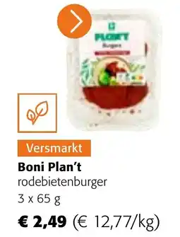 Colruyt Boni Plan't rodebietenburger aanbieding