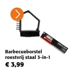 Colruyt Barbecueborstel roestvrij staal 3-in-1 aanbieding