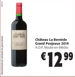 Colruyt Château La Bernède Grand Poujeaux 2019 A.O.P. Moulis-en-Médoc aanbieding