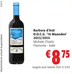 Colruyt Barbera d'Asti D.O.C.G. '16 Maanden' 2022/2024 aanbieding