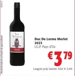 Colruyt Duc De Lerme Merlot 2023 I.G.P. Pays d'Oc aanbieding