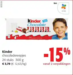 Colruyt Kinder chocoladereepjes 24 stuks 300 g aanbieding