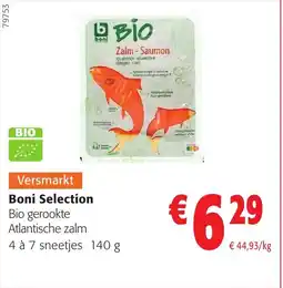 Colruyt Boni Selection Bio Gerookte Atlantische Zalm aanbieding