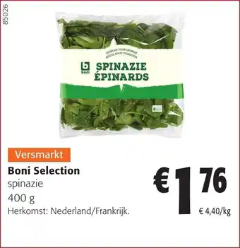 Colruyt Boni Selection spinazie aanbieding