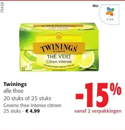Colruyt Twinings Groene Thee Intense Citroen aanbieding