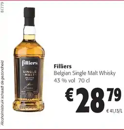 Colruyt Filliers Belgian Single Malt Whisky aanbieding