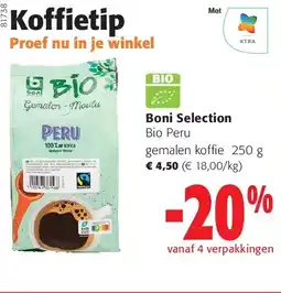 Colruyt Boni Selection Bio Peru gemalen koffie 250 g aanbieding