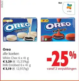 Colruyt Oreo White Choc 6 x 41 g aanbieding