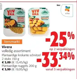 Colruyt Vivera Plantaardige krokante schnitzel 2 stuks 150 g aanbieding