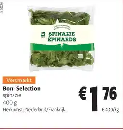 Colruyt Boni Selection spinazie 400 g aanbieding