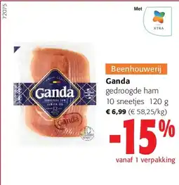 Colruyt Ganda gedroogde ham aanbieding