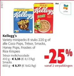 Colruyt Kellogg’s Trésor melkchocolade 410 g aanbieding