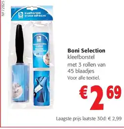 Colruyt Boni Selection kleefborstel met 3 rollen van 45 blaadjes aanbieding