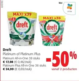 Colruyt Dreft Platinum All-in-One 39 stuks aanbieding
