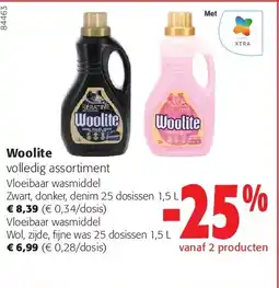 Colruyt Woolite Vloeibaar wasmiddel Zwart, donker, denim 25 dosissen 1,5 L aanbieding