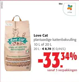 Colruyt Love Cat Plantaardige Kattenbakvulling aanbieding