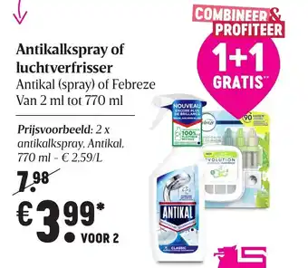 Delhaize Antikalkspray of luchtverfrisser aanbieding