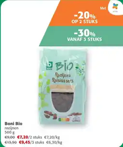 Comarkt Boni Bio rozijnen aanbieding