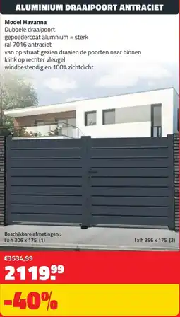 Bouwcenter Frans Vlaeminck Aluminium draaipoort antraciet aanbieding