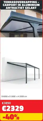 Bouwcenter Frans Vlaeminck Terrasoverkapping carport in aluminium aanbieding