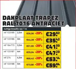 Bouwcenter Frans Vlaeminck Dakplaat trapez RAL 7016 Antraciet aanbieding