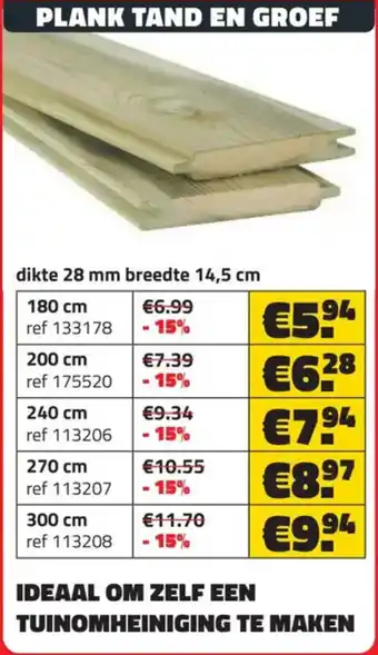 Bouwcenter Frans Vlaeminck Plank tand en groef aanbieding