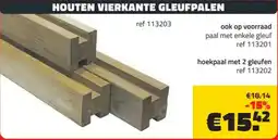 Bouwcenter Frans Vlaeminck Houten vierkante gleufpalen aanbieding