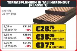 Bouwcenter Frans Vlaeminck Terrasplanken in tali hardhout aanbieding