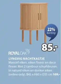 Jysk Royaloak lyngvig nachtkastje aanbieding