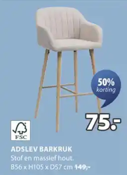 Jysk FSC Adslev barkruk aanbieding