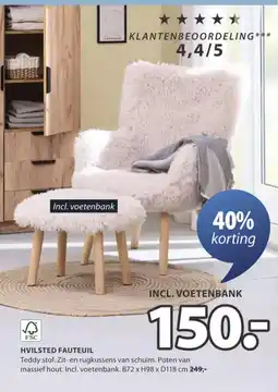 Jysk Hvilsted fauteuil aanbieding