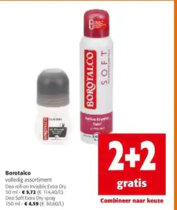 Colruyt Borotalco Deo roll-on Invisible Extra Dry 50 ml aanbieding