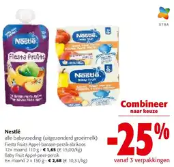 Colruyt Nestlé Fiesta Fruits Appel-banaan-perzik-abrikoos 12+ maand 110 g aanbieding