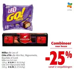 Colruyt Milka Leo Go! mini 128 g aanbieding