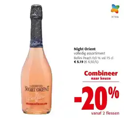 Colruyt Night Orient volledig assortiment Bellini Peach 0,0 % vol 75 cl aanbieding