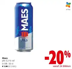 Colruyt Maes pils 5,2 % vol in blik 50 cl aanbieding