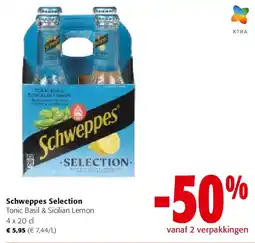 Colruyt Schweppes Selection Tonic Basil & Sicilian Lemon 4 x 20 cl aanbieding