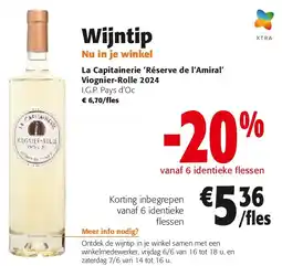 Colruyt La Capitainerie ‘Réserve de l’Amiral’ Viognier-Rolle 2024 aanbieding