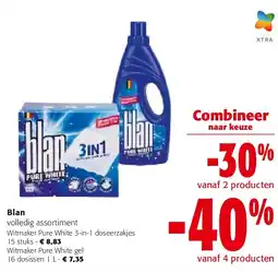 Colruyt Blan Witmaker Pure White 3-in-1 doseerzakjes 15 stuks aanbieding