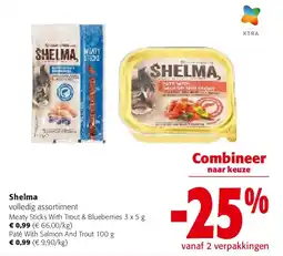 Colruyt Shelma Meaty Sticks With Trout & Blueberries 3 x 5 g aanbieding