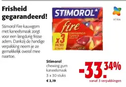 Colruyt Stimorol chewing gum kaneelsmaak 3 x 30 stuks aanbieding