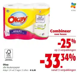 Colruyt Okay Adapt 1/4 vel 3 lagen 3 rollen aanbieding